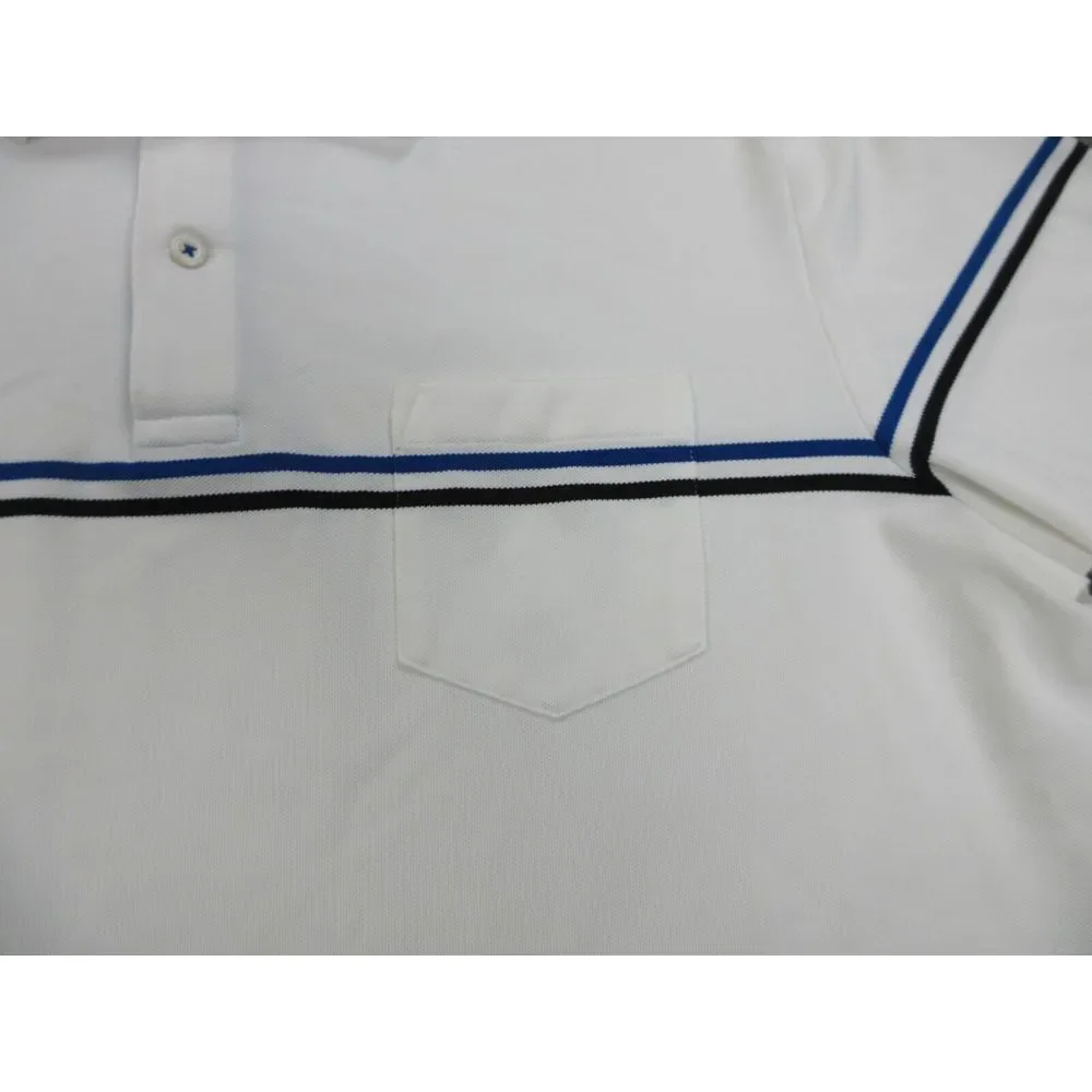 Ralph Lauren Polo Shirt Mens Large White Stripes‎ Logo RLX Golf Rugby Casual